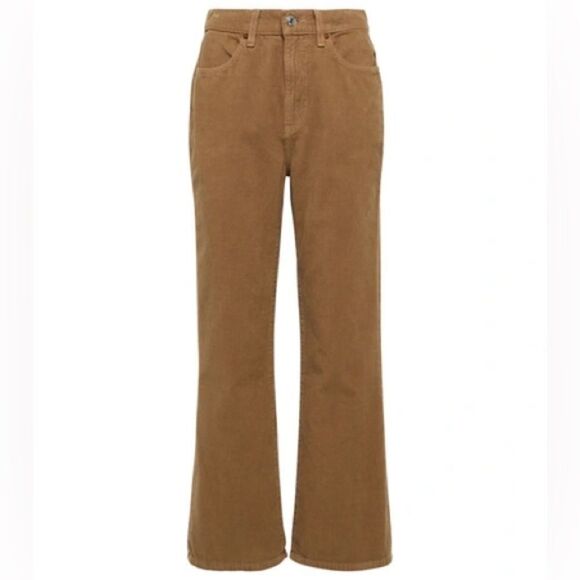 NWT Re/done 70s Loose Flare Corduroy Crop Flare Pants In Washed Kaki - Picture 3 of 5